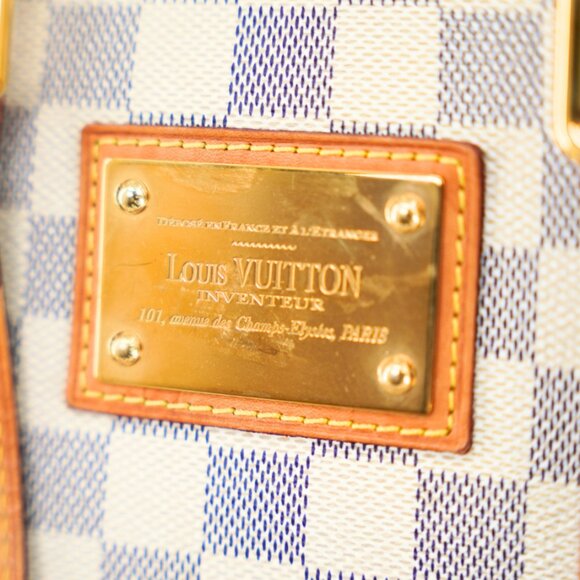 Louis Vuitton Neverfull Checkered Handbag, Navy/Ivory - Picture 4 of 13